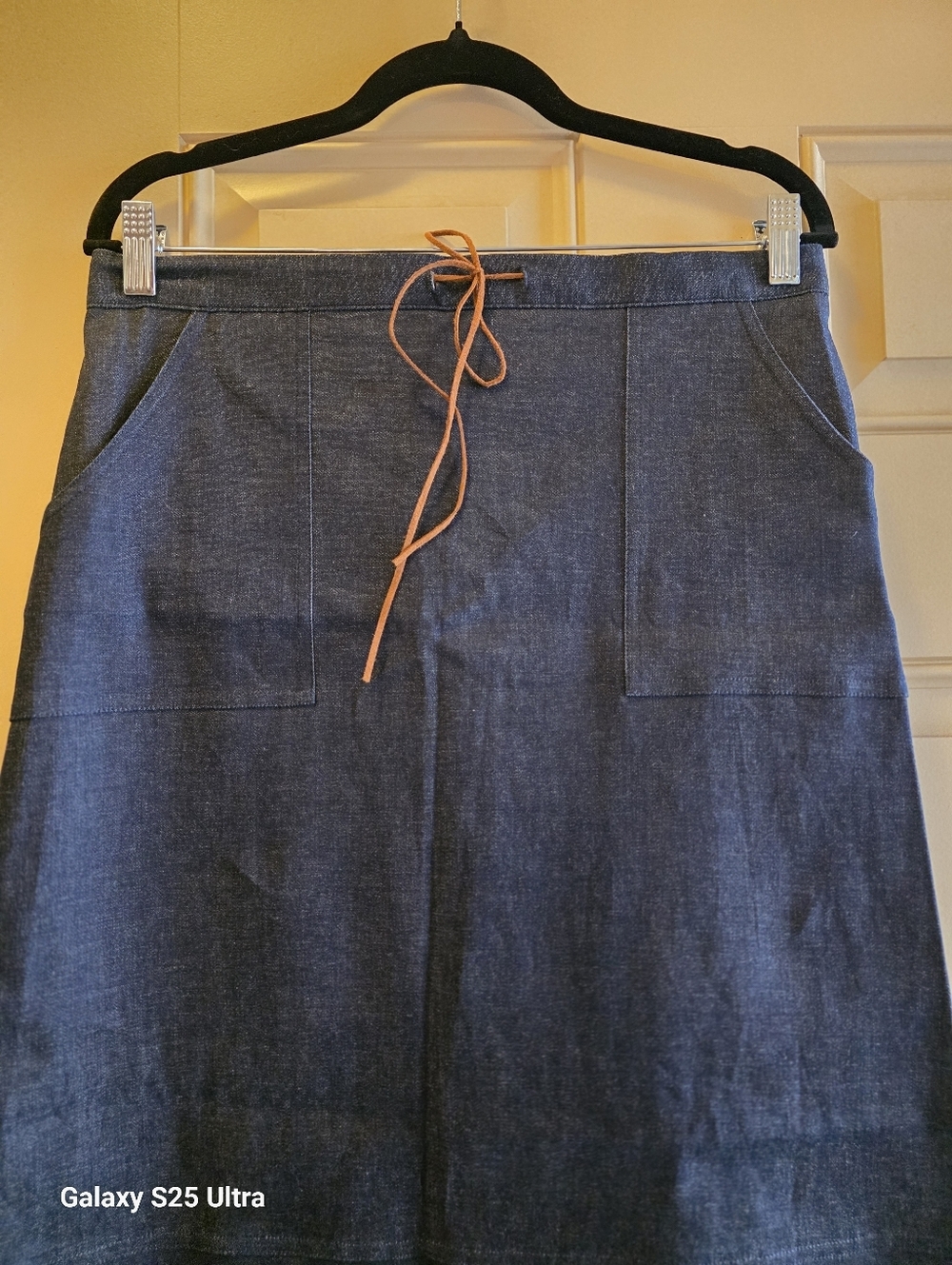 NWT Vintage Deadstock B'way Juniors Denim Maxi Skirt 90s Boho Patch Pocket - Picture 6 of 16